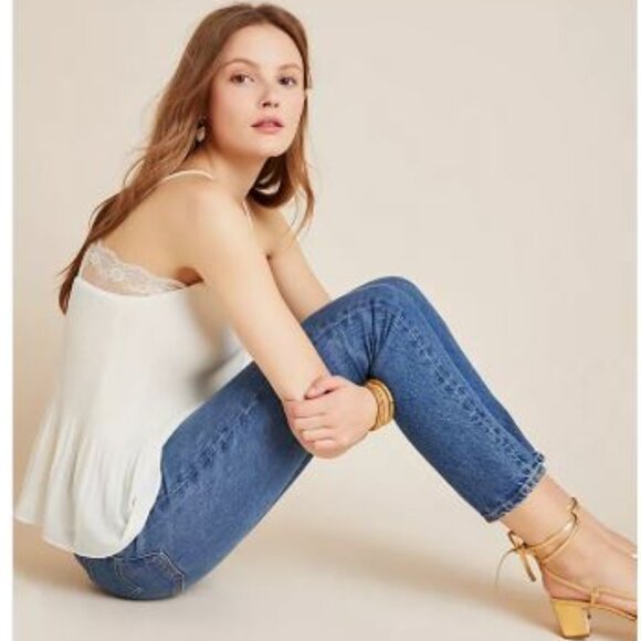 Plisse Lace Cami in Ivory by En Elly from Anthropologie - Size Medium - NWT - Picture 1 of 8